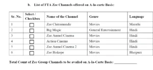 zee media free to air channels