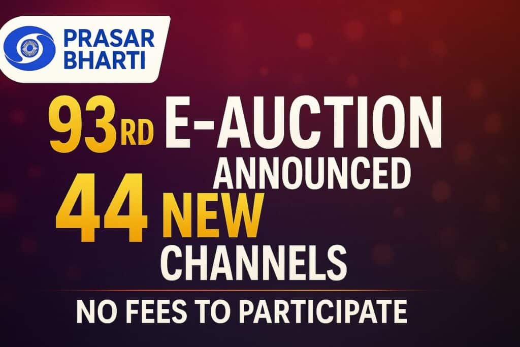 Prasar Bharti Announced 93 E Auction Free For Channels