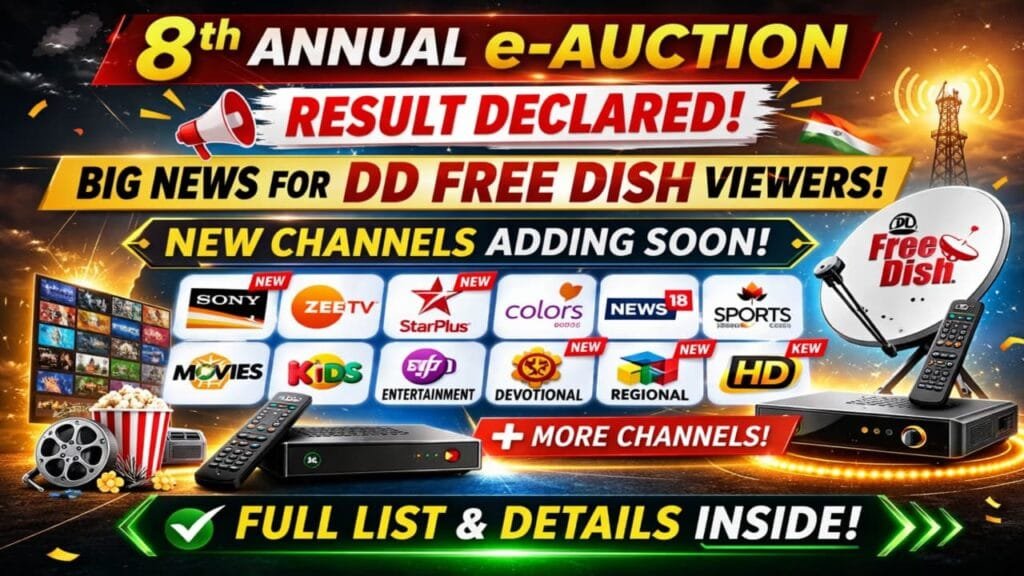 Results of 8th Annual (94th) E-Auction of MPEG-2 Slots of DD Free Dish